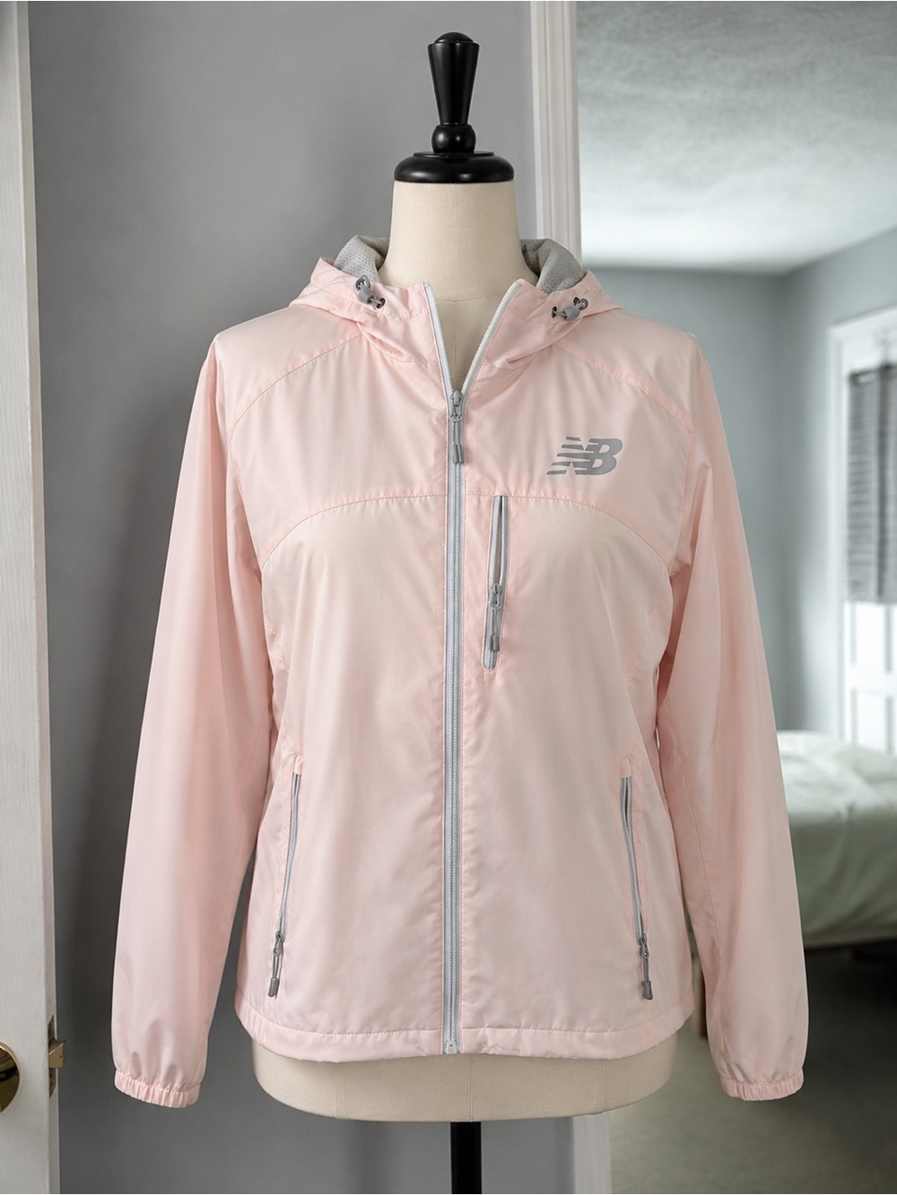 New Balance Pale Pink Hooded Windbreaker Jacket